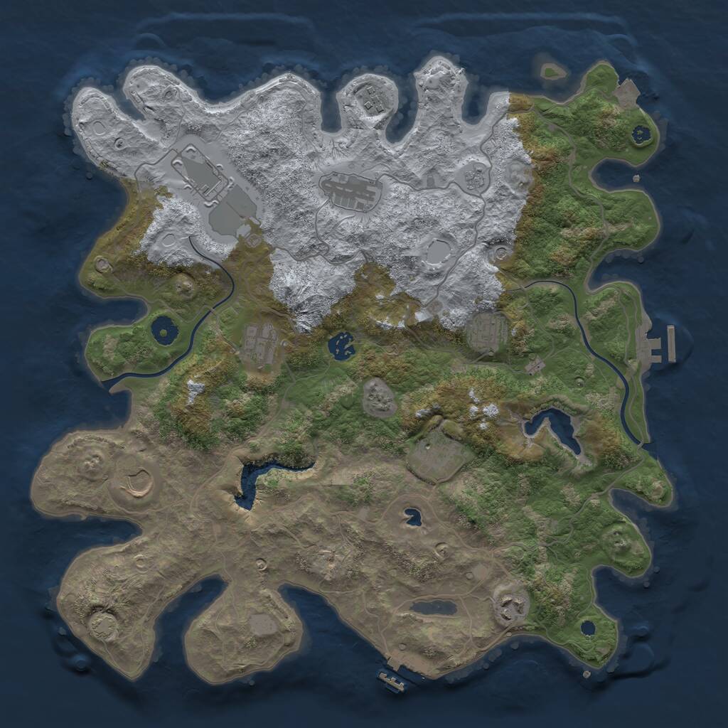 Rust Map: Procedural Map, Size: 4000, Seed: 1693535585, 15 Monuments