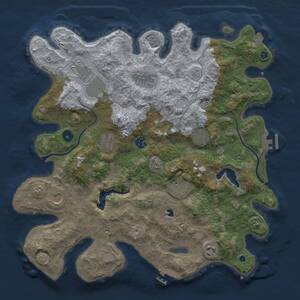 Thumbnail Rust Map: Procedural Map, Size: 4000, Seed: 1693535585, 15 Monuments