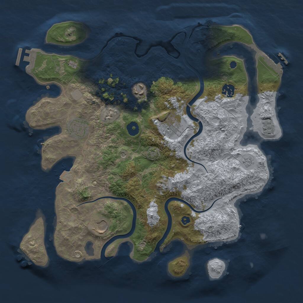 Rust Map: Procedural Map, Size: 3500, Seed: 476421068, 12 Monuments