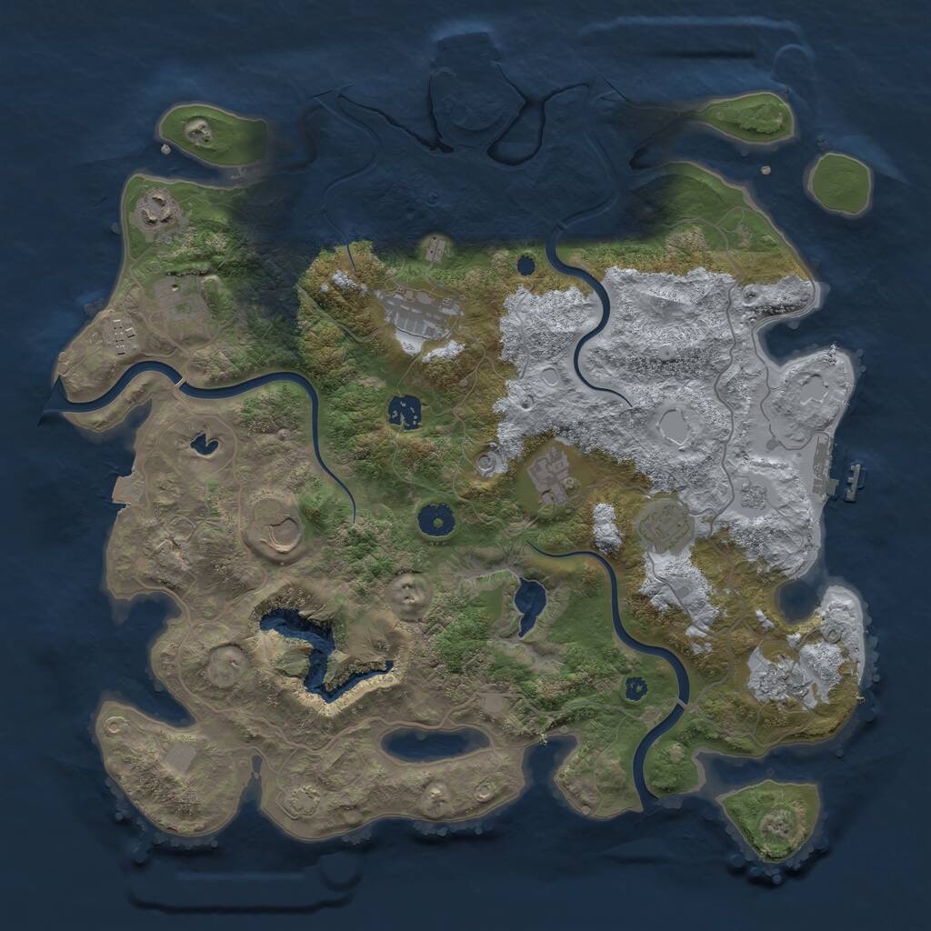 Rust Map: Procedural Map, Size: 4000, Seed: 129346, 15 Monuments