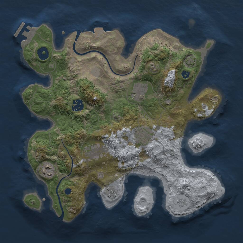 Rust Map: Procedural Map, Size: 3000, Seed: 87347282, 10 Monuments