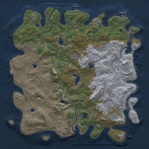 Thumbnail Rust Map: Procedural Map, Size: 4500, Seed: 2108117671, 16 Monuments