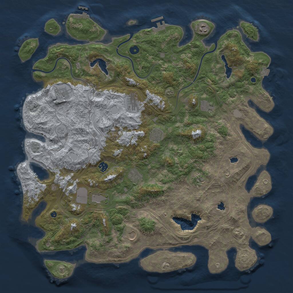 Rust Map: Procedural Map, Size: 4800, Seed: 919311894, 17 Monuments