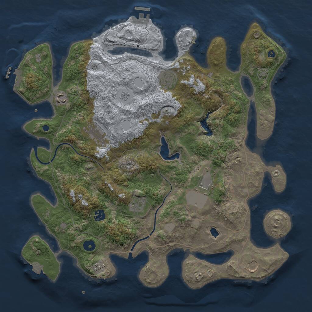 Rust Map: Procedural Map, Size: 4000, Seed: 995740847, 14 Monuments
