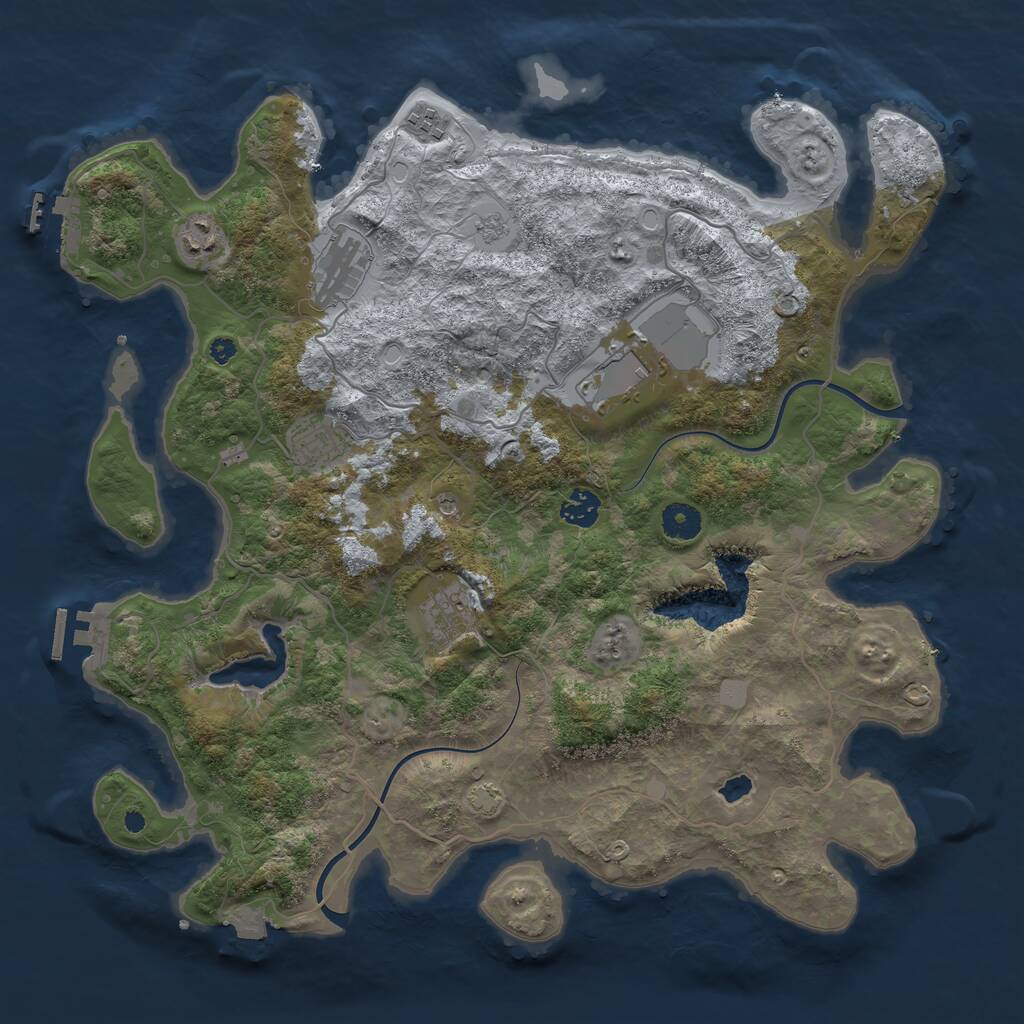 Rust Map: Procedural Map, Size: 4000, Seed: 146530432, 13 Monuments