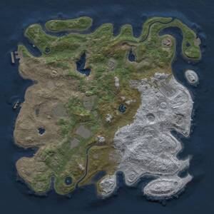 Thumbnail Rust Map: Procedural Map, Size: 4000, Seed: 842258334, 15 Monuments