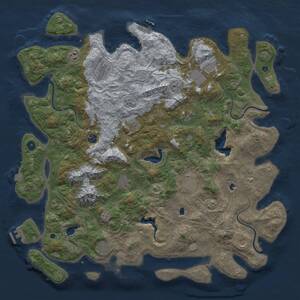 Thumbnail Rust Map: Procedural Map, Size: 5000, Seed: 36565123, 17 Monuments