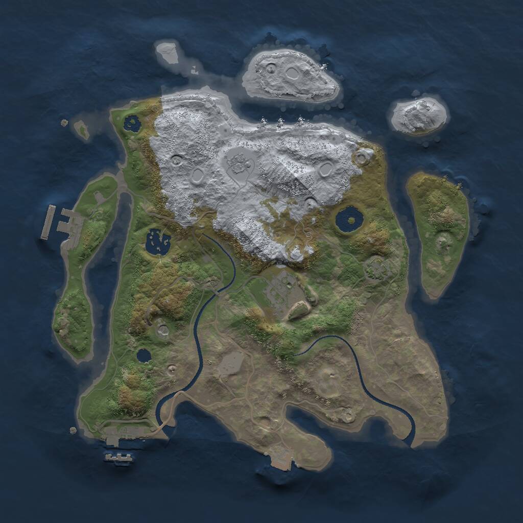 Rust Map: Procedural Map, Size: 3000, Seed: 265, 8 Monuments