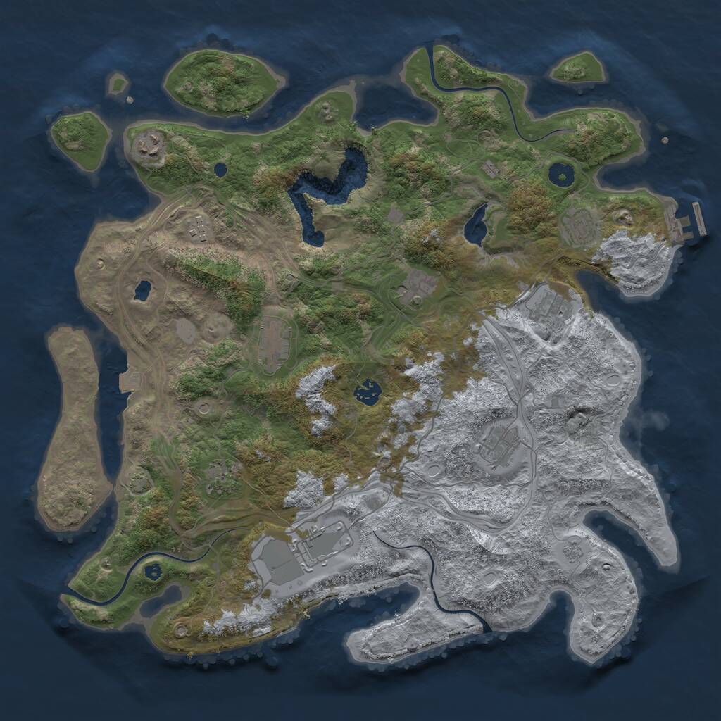 Rust Map: Procedural Map, Size: 4250, Seed: 1069175973, 15 Monuments