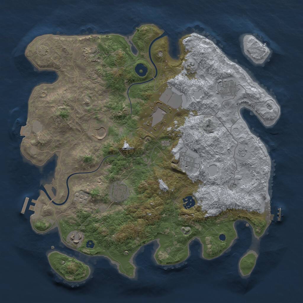 Rust Map: Procedural Map, Size: 3650, Seed: 42291317, 15 Monuments