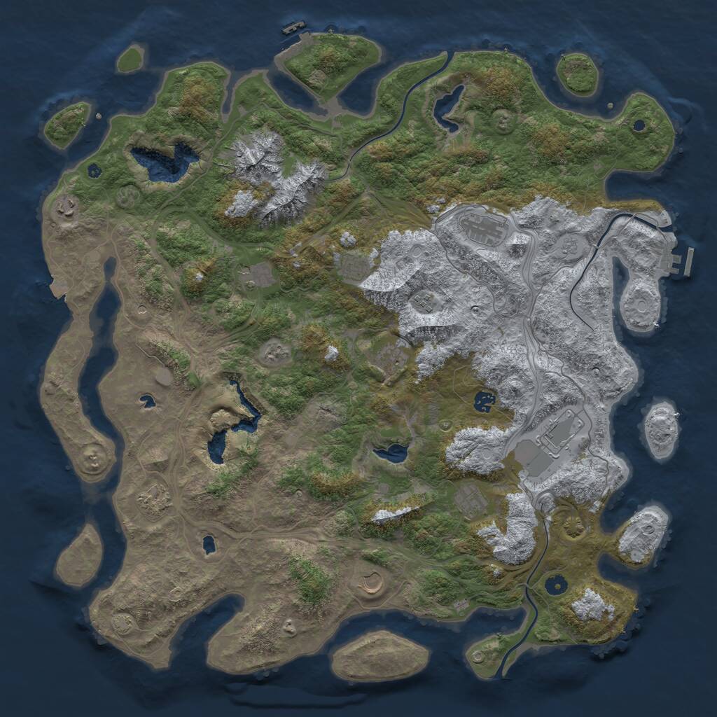 Rust Map: Procedural Map, Size: 5050, Seed: 20772, 17 Monuments