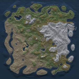 Thumbnail Rust Map: Procedural Map, Size: 5050, Seed: 20772, 17 Monuments