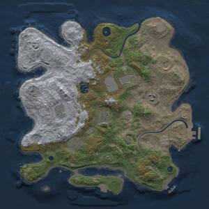Thumbnail Rust Map: Procedural Map, Size: 3500, Seed: 18981081, 14 Monuments