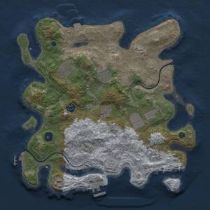 Thumbnail Rust Map: Procedural Map, Size: 3500, Seed: 973572183, 14 Monuments