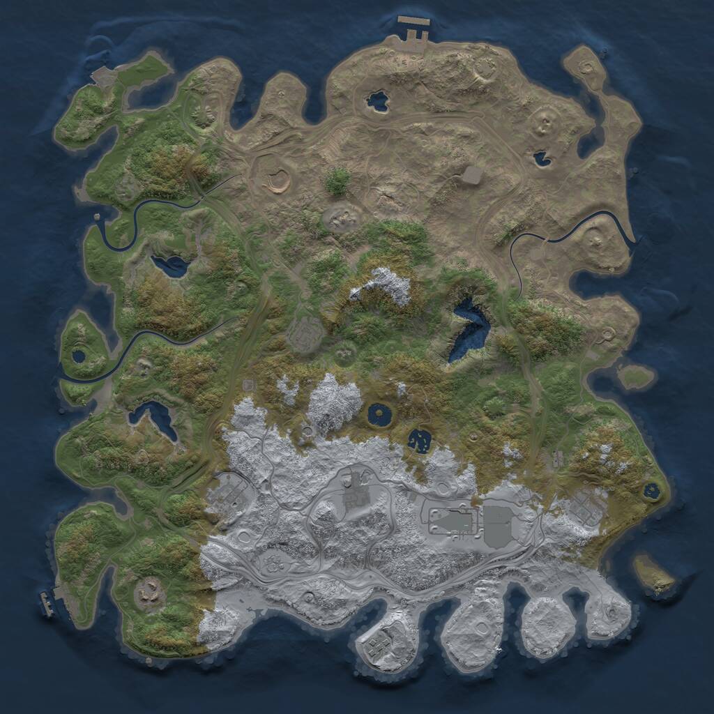 Rust Map: Procedural Map, Size: 4500, Seed: 29867, 15 Monuments