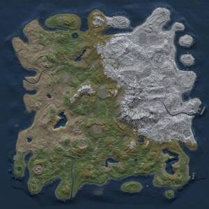 Thumbnail Rust Map: Procedural Map, Size: 5000, Seed: 30425, 14 Monuments