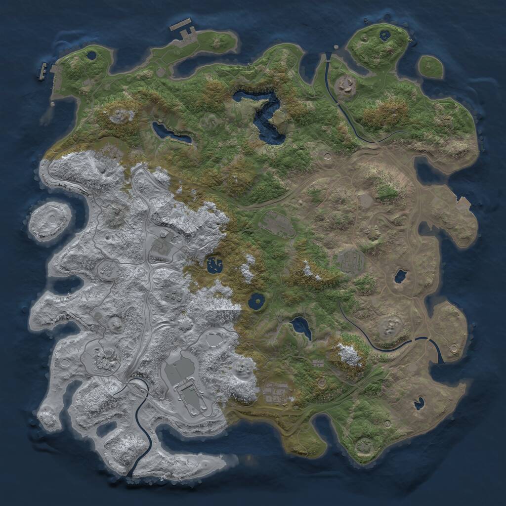 Rust Map: Procedural Map, Size: 4573, Seed: 323136, 16 Monuments