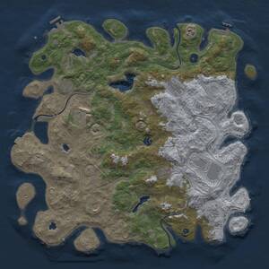 Thumbnail Rust Map: Procedural Map, Size: 4500, Seed: 284264398, 16 Monuments
