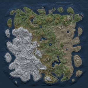 Thumbnail Rust Map: Procedural Map, Size: 4500, Seed: 1165230771, 15 Monuments