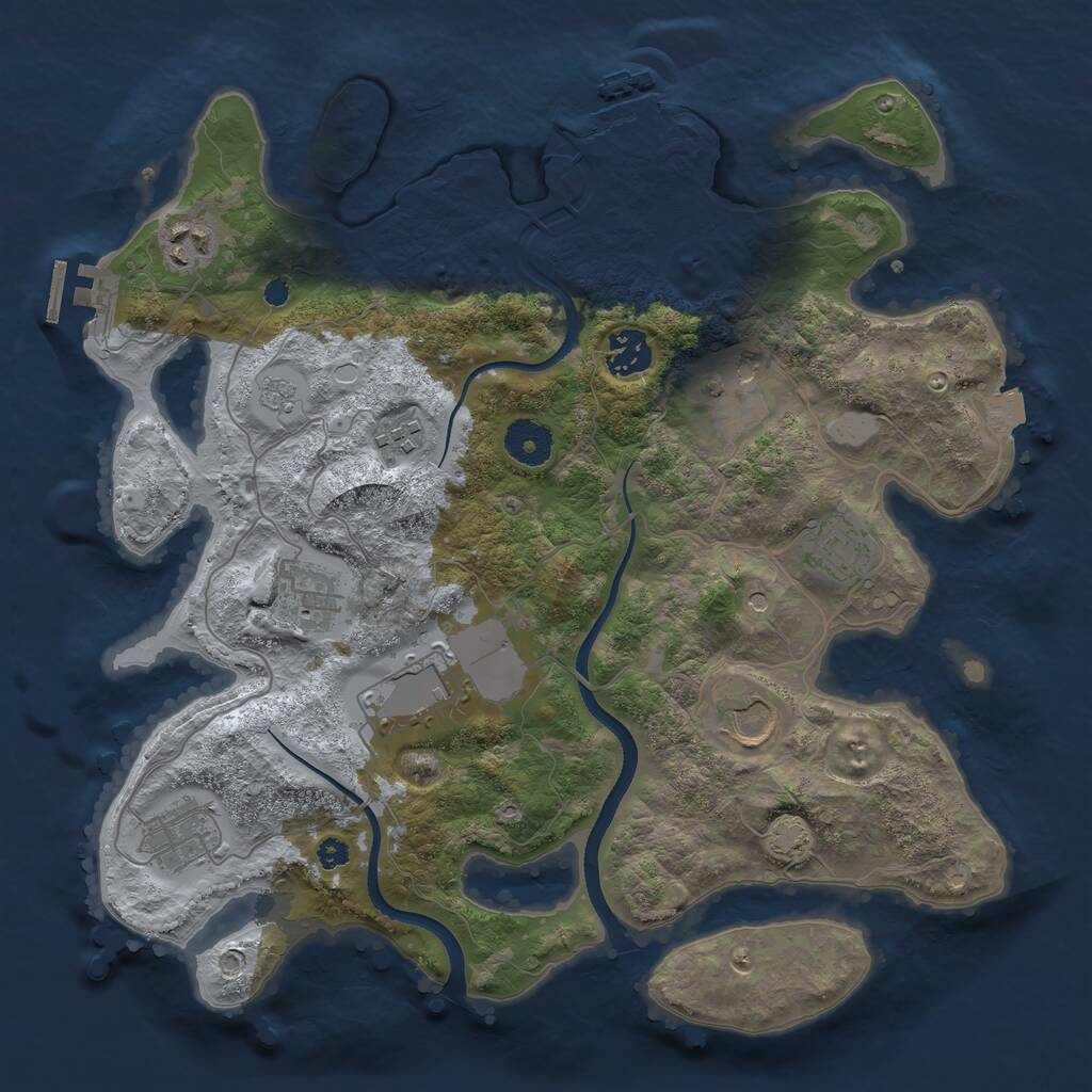 Rust Map: Procedural Map, Size: 3500, Seed: 59295, 15 Monuments