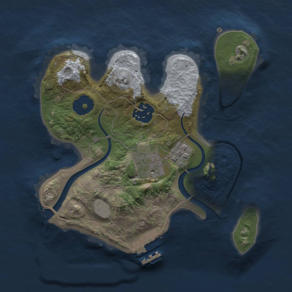 Rust Map: Procedural Map, Size: 2200, Seed: 421228426, 5 Monuments