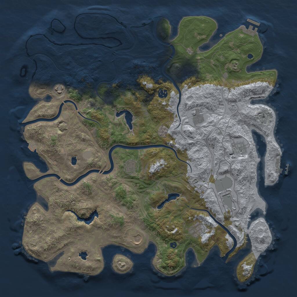 Rust Map: Procedural Map, Size: 4500, Seed: 638167473, 15 Monuments