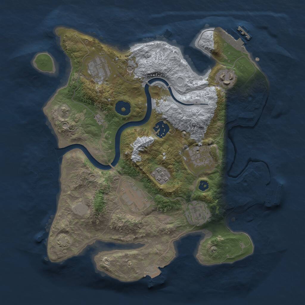 Rust Map: Procedural Map, Size: 3000, Seed: 756146661, 12 Monuments