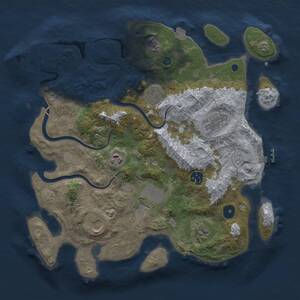 Thumbnail Rust Map: Procedural Map, Size: 3500, Seed: 1263841382, 14 Monuments