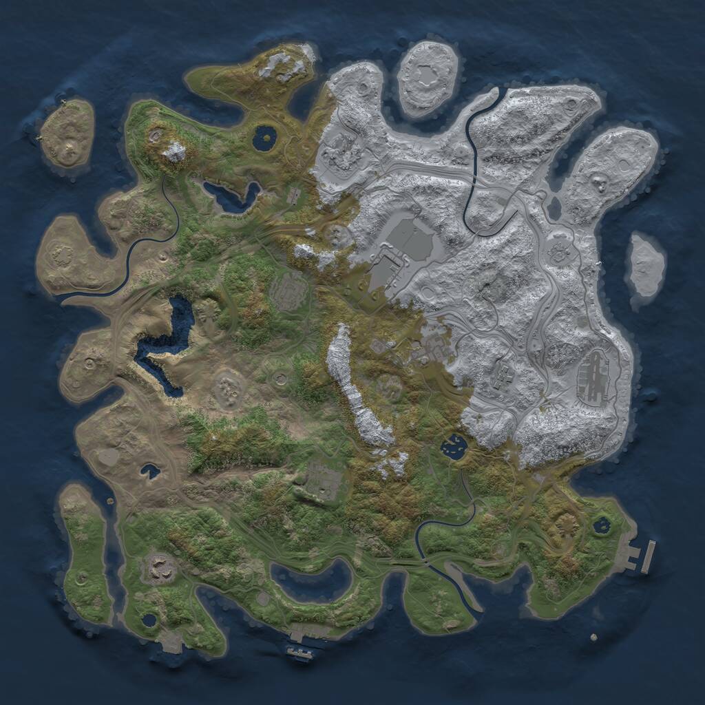 Rust Map: Procedural Map, Size: 4250, Seed: 26177697, 15 Monuments