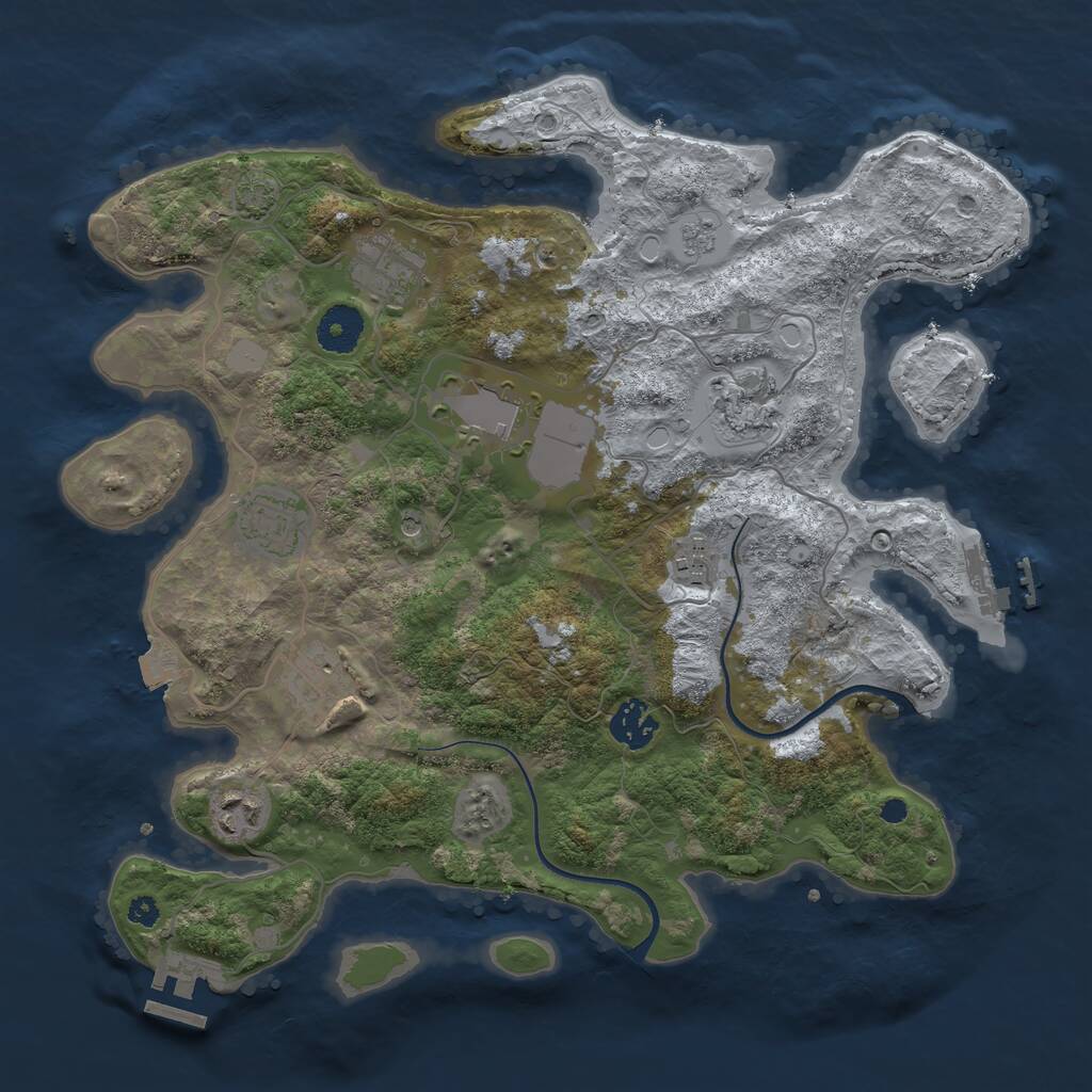Rust Map: Procedural Map, Size: 3500, Seed: 313920278, 14 Monuments