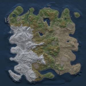 Thumbnail Rust Map: Procedural Map, Size: 4000, Seed: 136888202, 13 Monuments