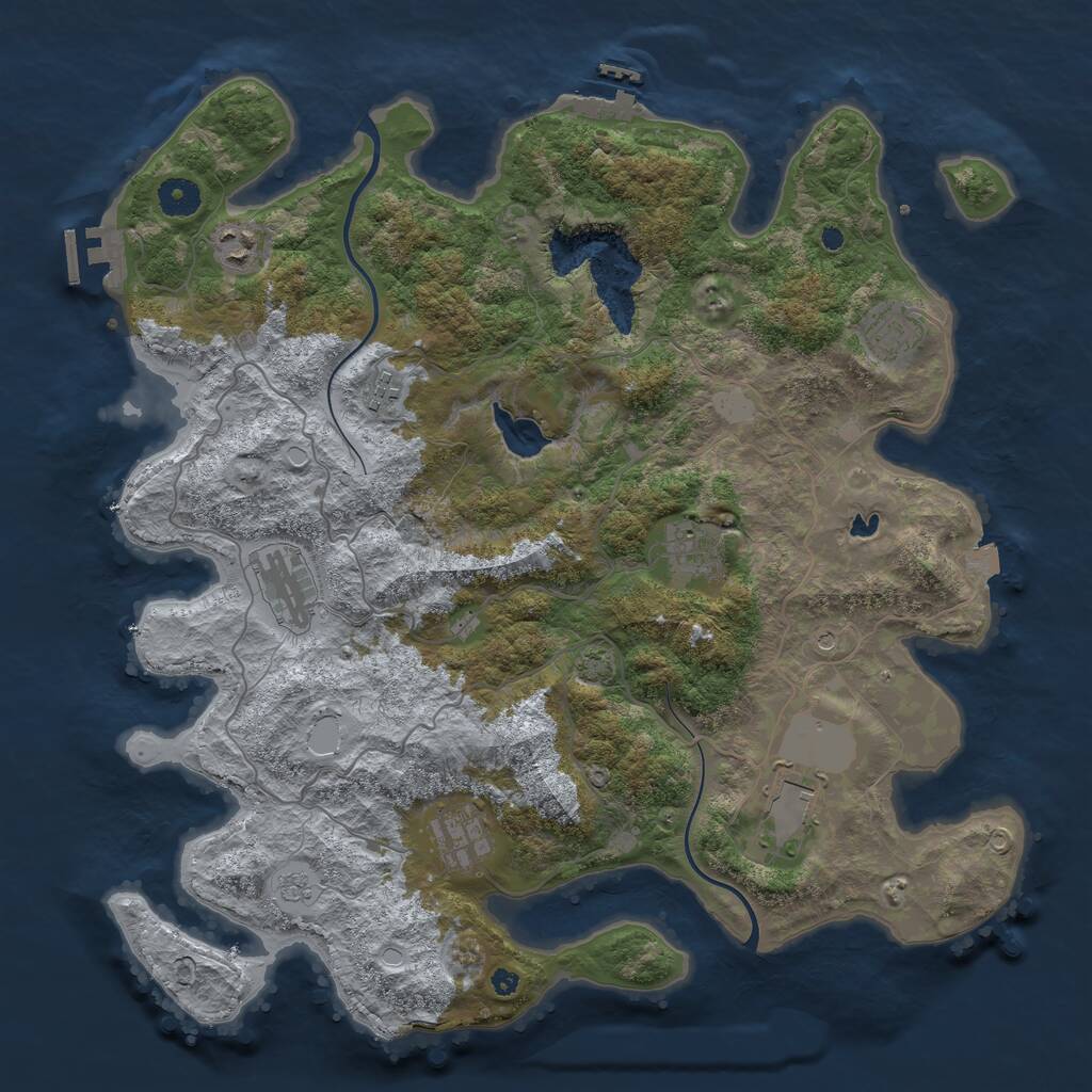 Rust Map: Procedural Map, Size: 4000, Seed: 136888202, 13 Monuments