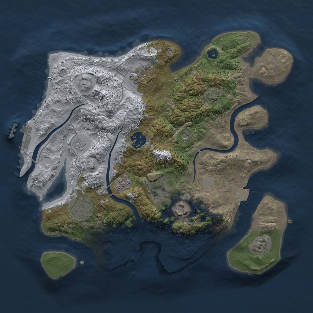Rust Map: Procedural Map, Size: 3000, Seed: 1269677932, 11 Monuments