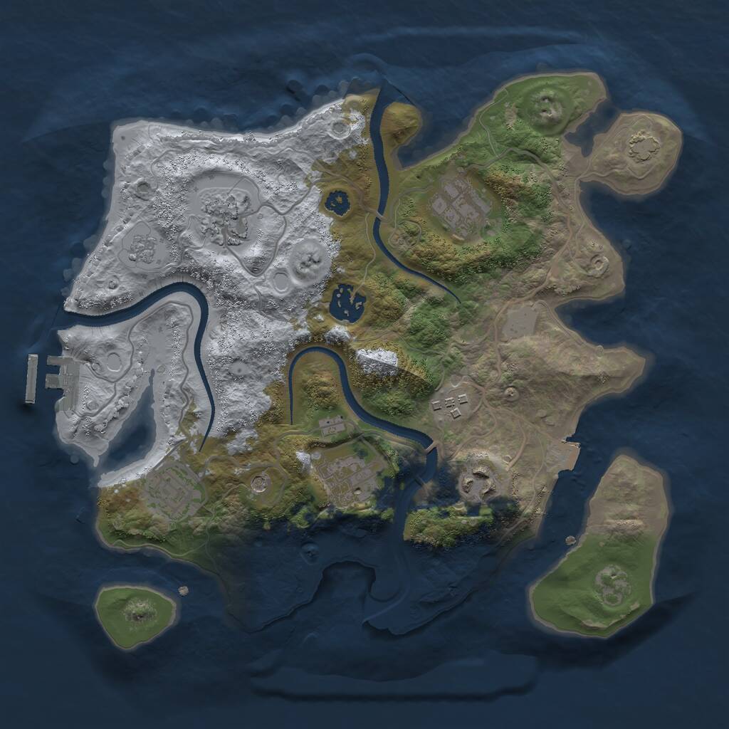 Rust Map: Procedural Map, Size: 3000, Seed: 1269677932, 12 Monuments
