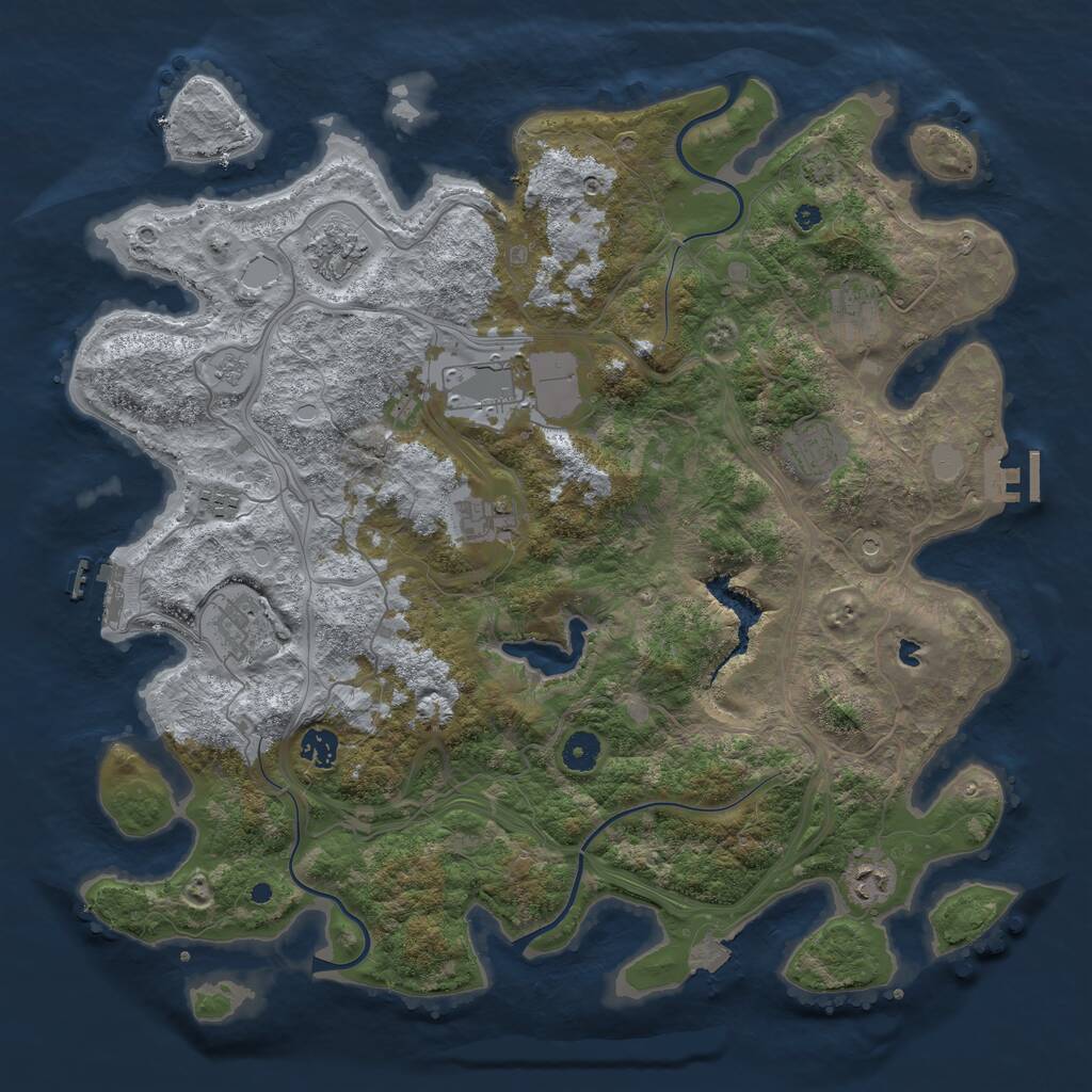 Rust Map: Procedural Map, Size: 4250, Seed: 955, 15 Monuments