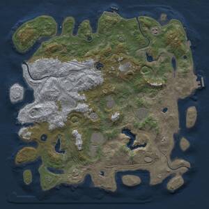 Thumbnail Rust Map: Procedural Map, Size: 4500, Seed: 186196307, 14 Monuments