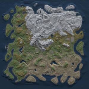 Thumbnail Rust Map: Procedural Map, Size: 5000, Seed: 694841113, 15 Monuments