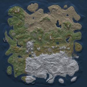 Thumbnail Rust Map: Procedural Map, Size: 5000, Seed: 1411114111, 17 Monuments