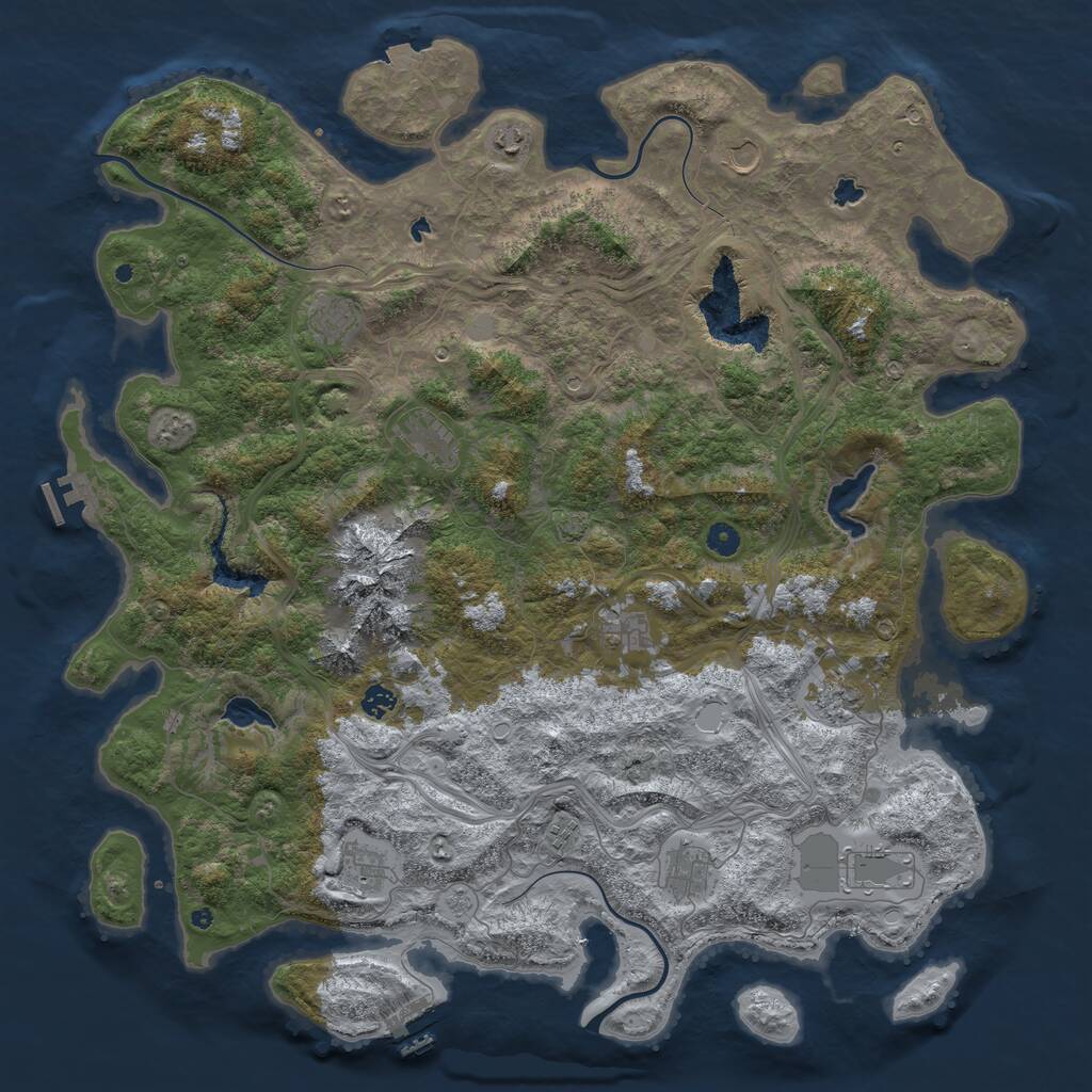 Rust Map: Procedural Map, Size: 5000, Seed: 1411114111, 17 Monuments