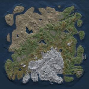 Thumbnail Rust Map: Procedural Map, Size: 4500, Seed: 1884302351, 17 Monuments