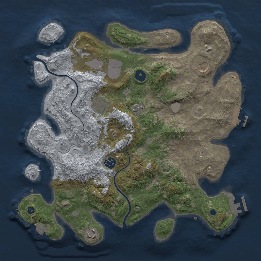 Rust Map: Procedural Map, Size: 3500, Seed: 1097897134, 12 Monuments