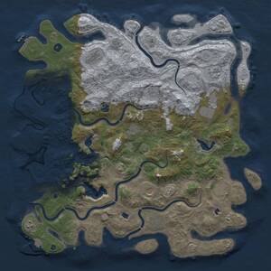 Thumbnail Rust Map: Procedural Map, Size: 4870, Seed: 356709568, 17 Monuments