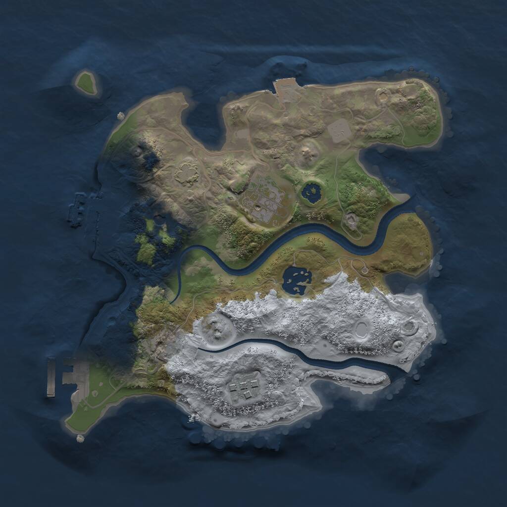 Rust Map: Procedural Map, Size: 2600, Seed: 1959, 8 Monuments