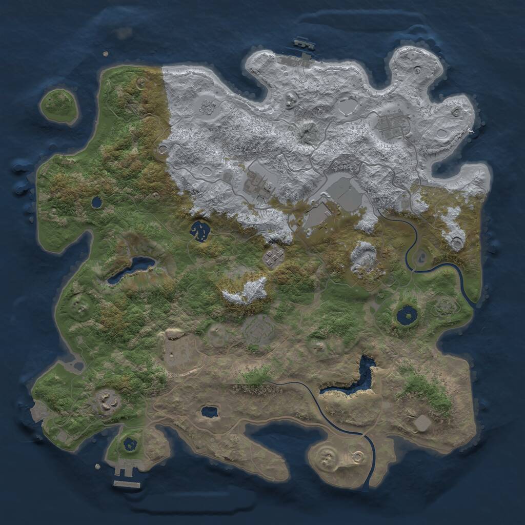 Rust Map: Procedural Map, Size: 4000, Seed: 1120479388, 15 Monuments