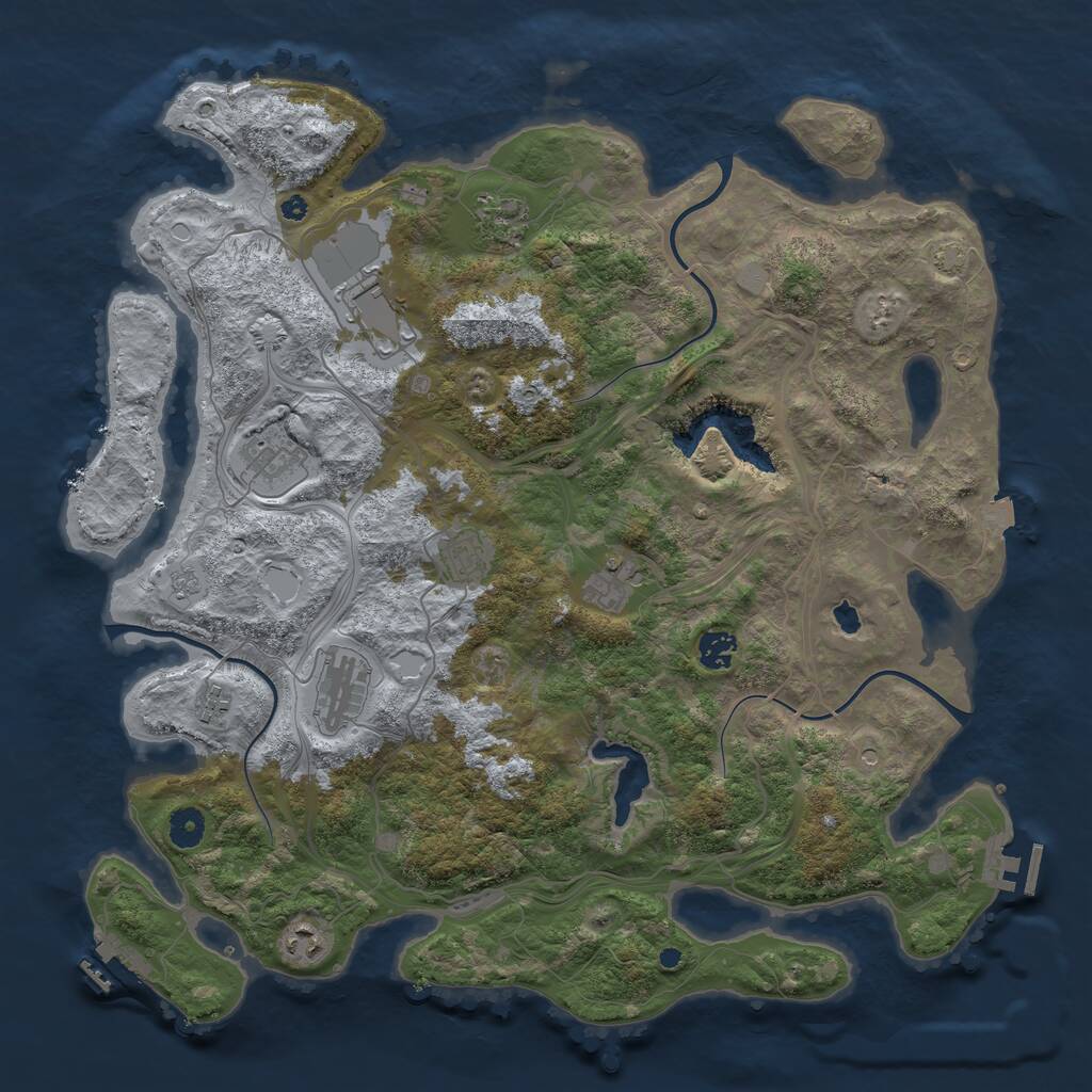 Rust Map: Procedural Map, Size: 4250, Seed: 1643028254, 15 Monuments