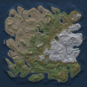Thumbnail Rust Map: Procedural Map, Size: 4500, Seed: 8866, 16 Monuments