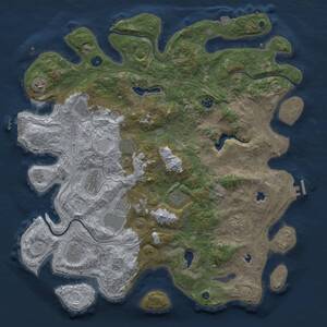 Thumbnail Rust Map: Procedural Map, Size: 4500, Seed: 1840734063, 16 Monuments