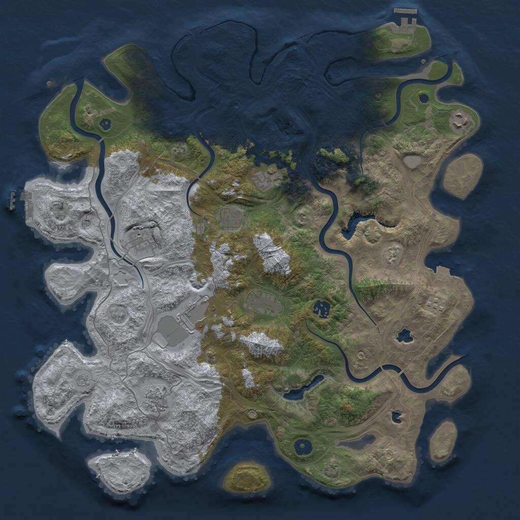 Rust Map: Procedural Map, Size: 4500, Seed: 1840734063, 15 Monuments