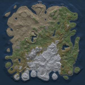 Thumbnail Rust Map: Procedural Map, Size: 5000, Seed: 205451135, 16 Monuments