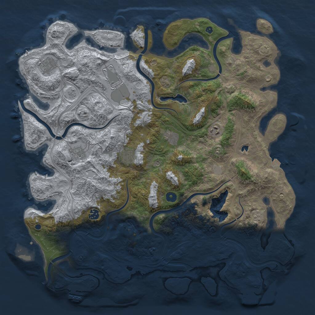 Rust Map: Procedural Map, Size: 4500, Seed: 1586544456, 14 Monuments